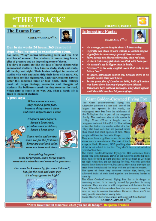 The Track-Volume 1issue 3-OCTOBER 2013-Pg3